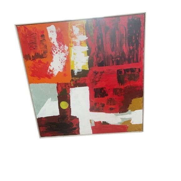 Vintage Original Lee Reynolds Signed Abstract Oil Painting on Canvas. 1960-1967 - Picture 4 of 7